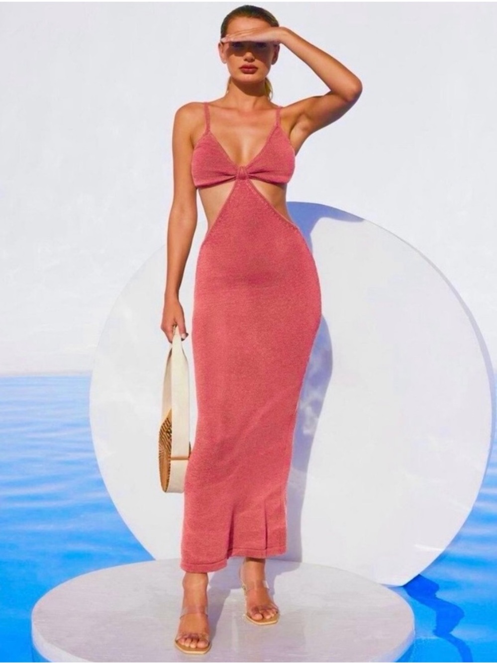Cult Gaia Pink Bodycon Cocktail Dress, XS
